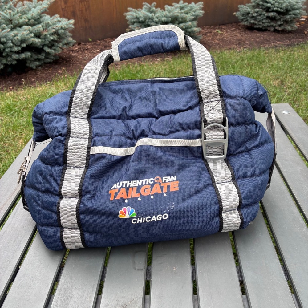 Authentic Fan Tailgate NBC Chicago 12 Can Flex Cooler Bag Navy Blue Orange